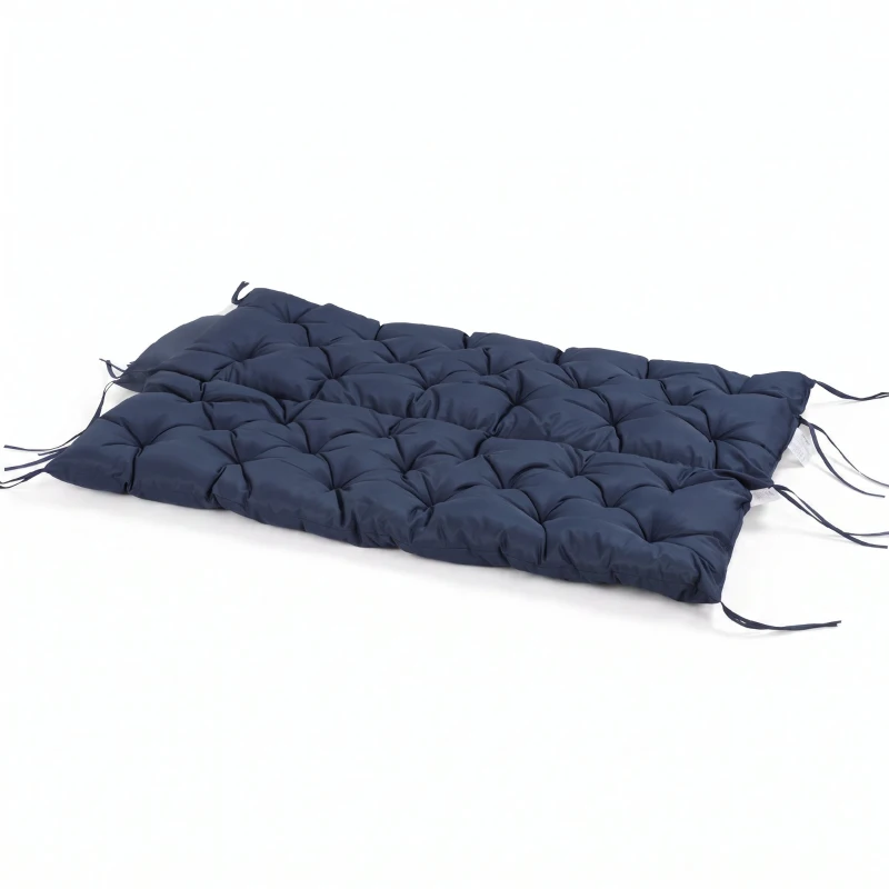 Outsunny Pernă de Grădină în Stil Capitonat cu 6 Șnururi, din Bumbac și Poliester, 150x98x8 cm, Albastru Închis
