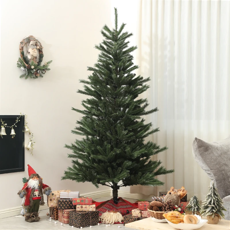 HOMCOM Árbol de Navidad Artificial 210 cm con 793 Ramas y Soporte de Acero Árbol Navideño para Salón Interior Verde