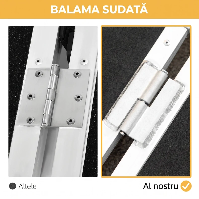 HOMCOM Rampa pentru Scaun cu Rotile, Pliabila din Aluminiu Texturat, Rampa Portabila pentru Prag de 5cm pentru Intrari