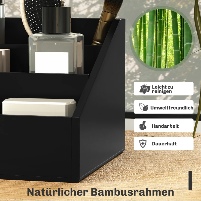 HOMCOM Schreibtischorganizer 2 Schubladen Aufbewahrungsbox Büro Box Organisation Schwarz 33 x 20,5 x 15,5 cm