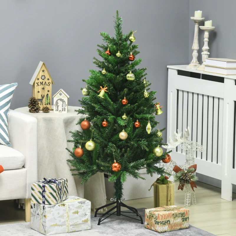 HOMCOM Sapin de Noël artificiel avec 310 branches support en acier socle pliable en acier hauteur 120 cm vert