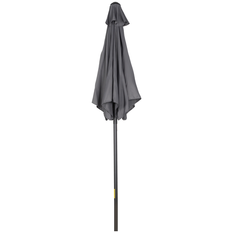 Outsunny Parasol de Terraza Exterior con Techo de Ventilación Poste Desmontable de Aluminio para Jardín Patio Gris Oscuro