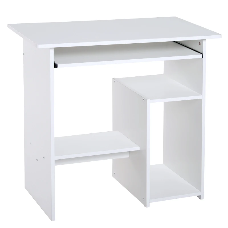 HomCom birou ergonomic, 80x45x75cm, PAL/metal, alb | AOSOM RO