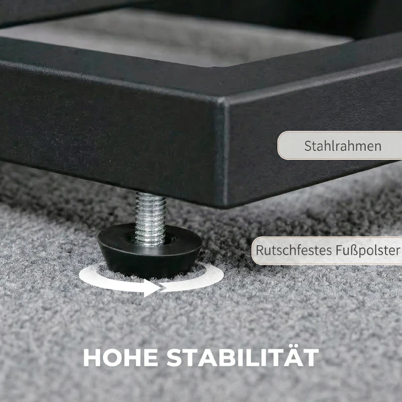HOMCOM Beistelltisch mit Stofftasche, Couchtisch mit Stahlrahmen, Kompakter Sofatisch, Schwarz