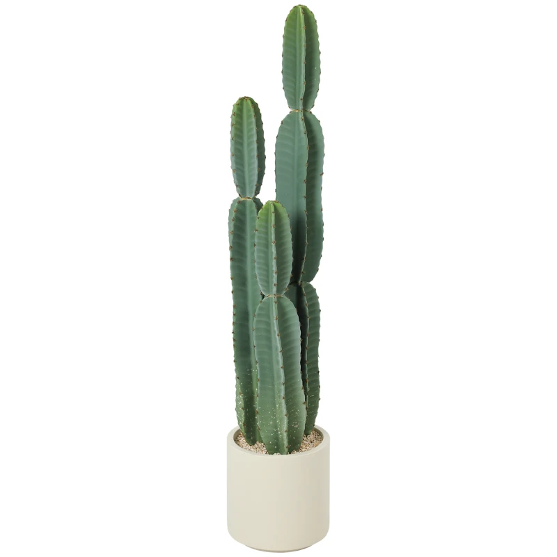 HOMCOM Kunstpflanze Kaktus Pflanzen groß 111 cm künstliche Pflanzen im Topf für Büro Wohnzimmer