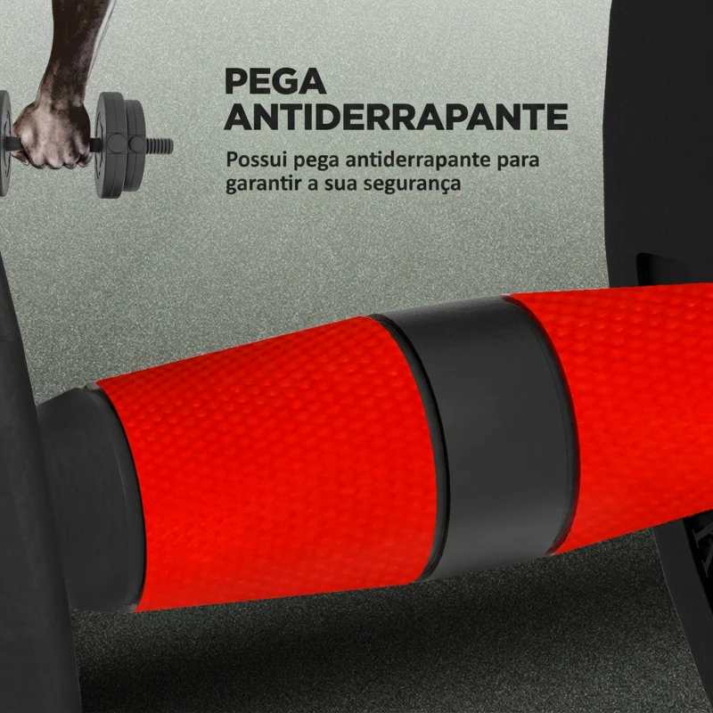 HOMCOM Conjunto de Halteres Ajustáveis 2 em 1 15 kg com Barras de Ligação e Pegas Antiderrapantes para Ginásio em Casa Preto