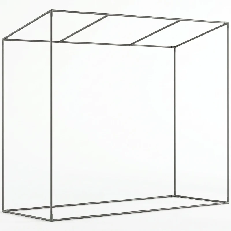Outsunny Seră de Grădină cu Ușă Rulabilă și Margini Extinse, din Oțel și PE, 200x76x168 cm, Alb