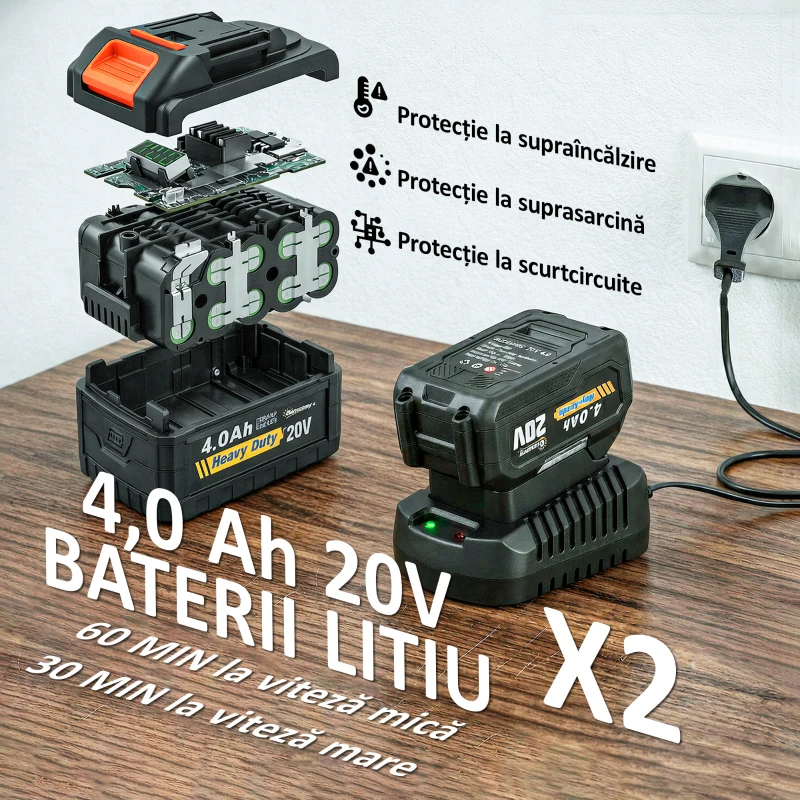 Outsunny Suflantă de Frunze fără Fir 20v 900w