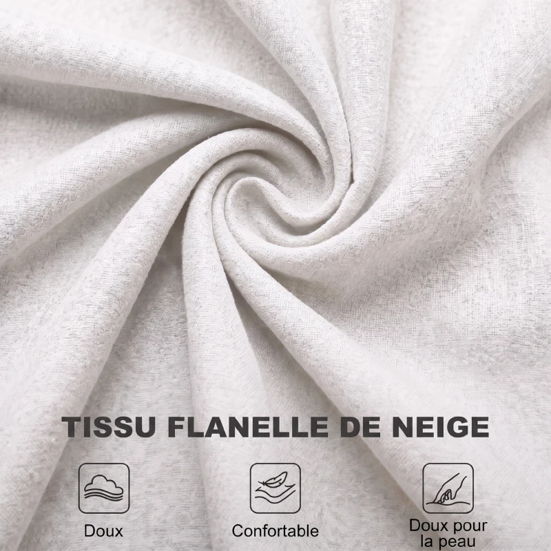 HOMCOM Fauteuil de Salon, Fauteuil d'Appoint Mi-Siècle Moderne en Flanelle Neige avec Haut Dossier Capitonné à Oreilles, Crème(m-6)
