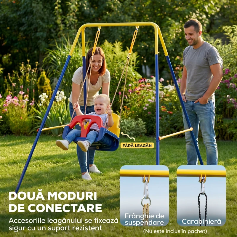 AIYAPLAY Cadru pentru Leagăn de Grădină din Oțel, Anti-UV, Gri