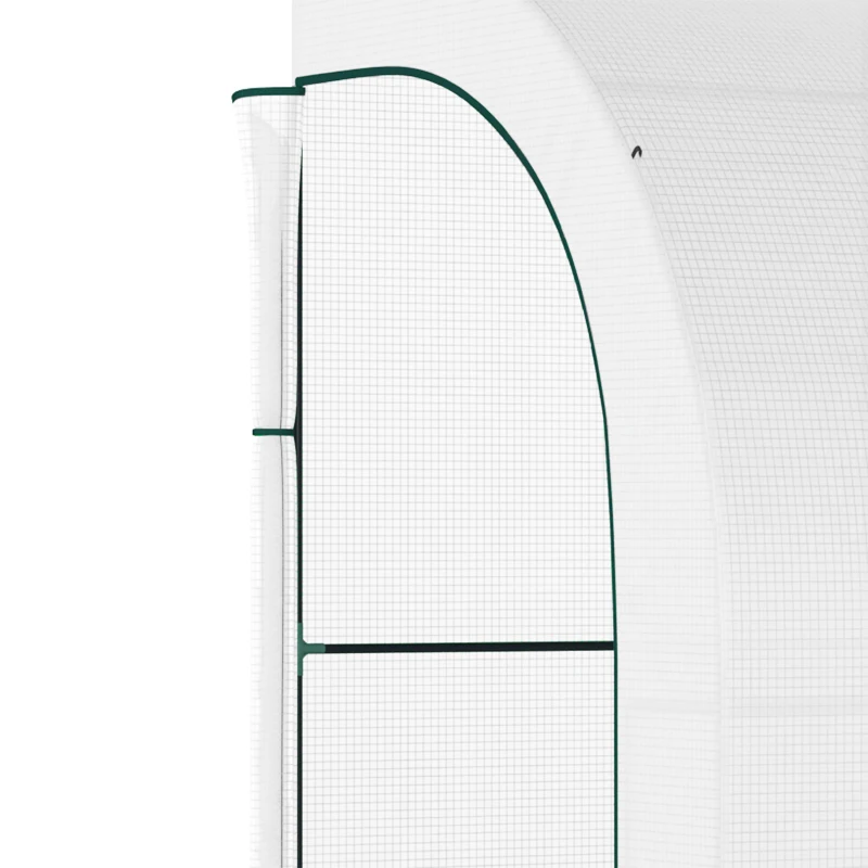 Outsunny Serre de Jardin adossée avec Étagères 3 Niveaux, Petite Serre de Balcon en Bâche PE 140 g/㎡ 300 x 150 x 213 cm, blanc