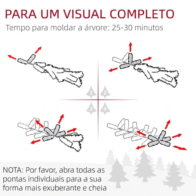 HOMCOM Árvore de Natal Estreita Nevada 240 cm com 603 Ramos e Suporte Metálico Dobrável para Sala de Estar, Interior, Verde