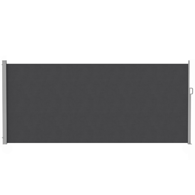 Outsunny Paravan Lateral Retractabil Impermeabil și UV50+, din Aluminiu, Oțel și Poliester, 420x185 cm, Gri Închis