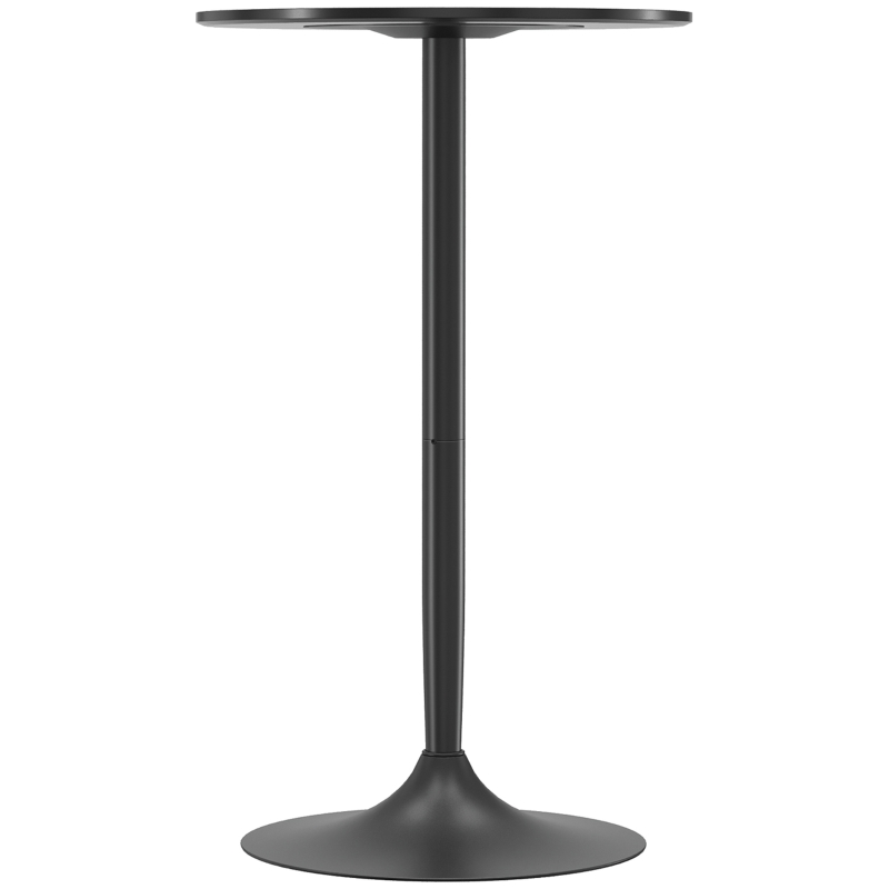 HOMCOM Tavolo Bar e Tavolo da Cucina Alto Rotondo, Ø60x102 cm, Nero