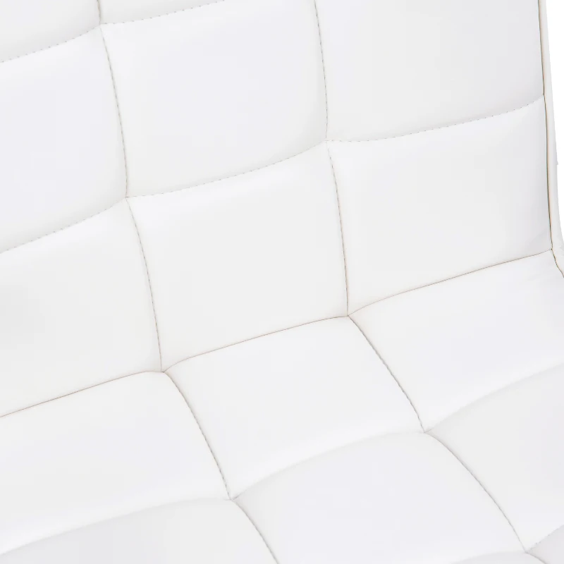 Vinsetto PU Leather Office Chair, Mid Back Swivel Computer Chair with Arm, Wheels, Adjustable Height, White