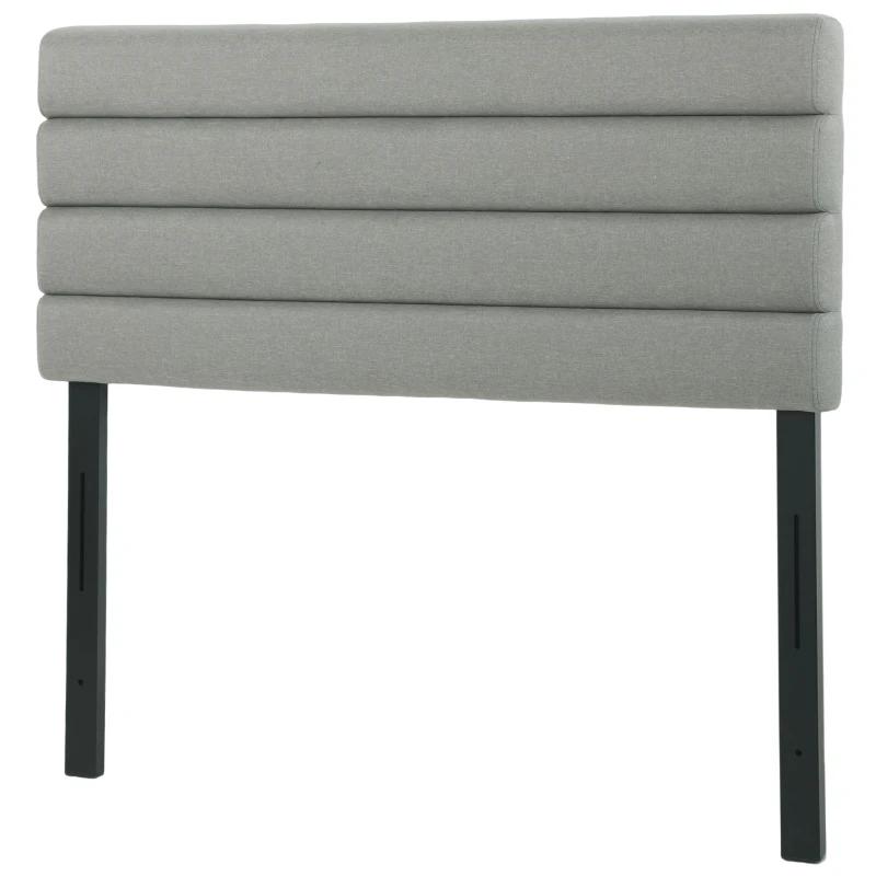 HOMCOM Cabecero de Cama 140 cm Tapizado en Lino Altura Ajustable de 3 Niveles 106/116/126 cm Montado a la Pared Gris