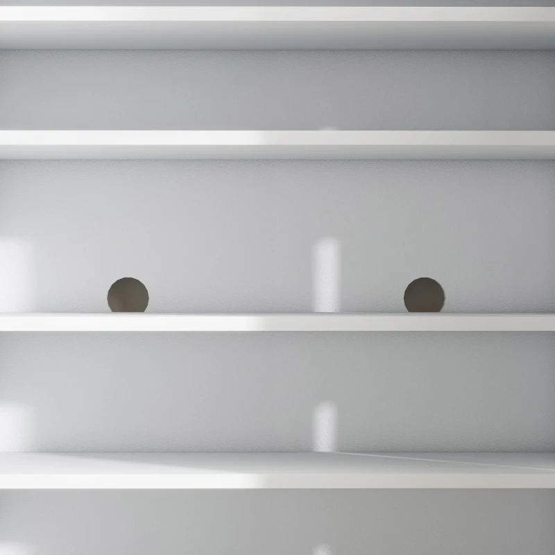 HOMCOM Sapateira de 5 Níveis com Portas e Prateleiras Ajustáveis para 15-20 Pares 72x31,5x95 cm Branco