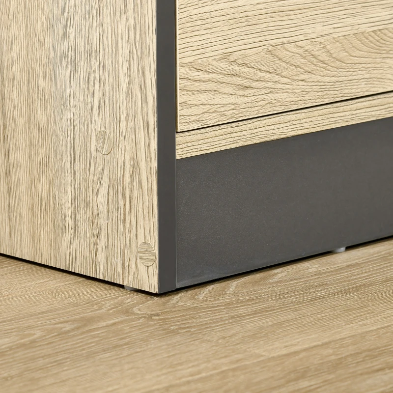 HOMCOM Mobile Cucina Credenza Moderna Salvaspazio con 2 armadietti 3 cassetti 3 ripiani Legno 90 x 39 x 169cm colore Grigio Rovere Chiaro