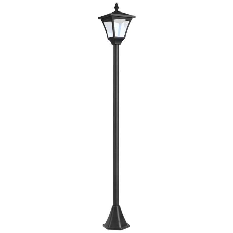 Outsunny Lampada da Giardino a LED a Energia Solare Impermeabile IP44, 15x15x177 cm, Nero
