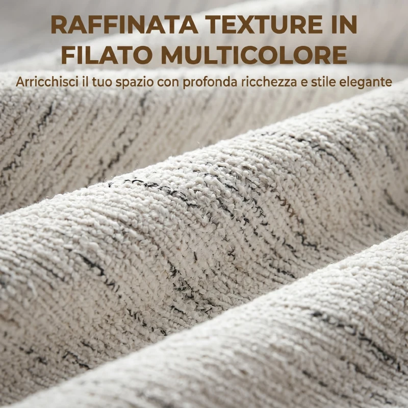 HOMCOM Poltrona da Salotto Imbottita in Tessuto Effetto Lino con Cuscino Lombare, Bianco