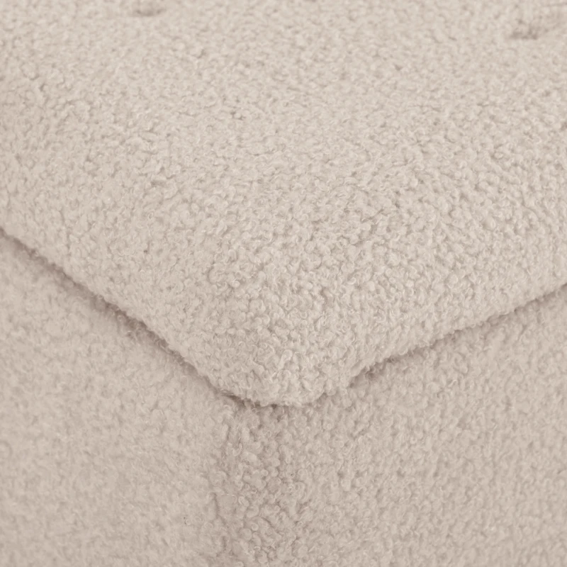 HOMCOM Panca Fondoletto con Vano Contenitore da 57L e Rivestimento Bouclé, 95x38x45 cm, Beige