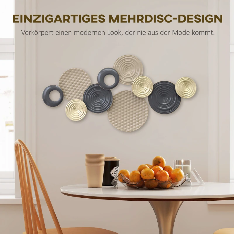 HOMCOM Wanddekoration, 3D-Design, Metallrahmen, vielseitig einsetzbar, Mehrfarbig