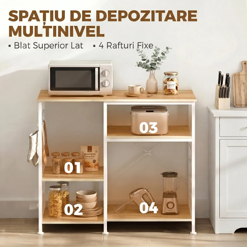 HOMCOM stație de cafea multifuncțională pentru depozitare