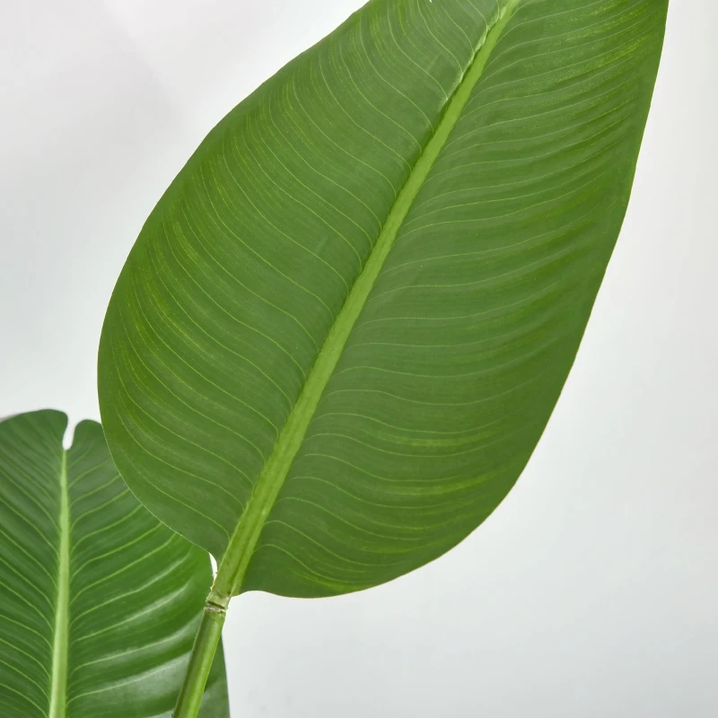 HOMCOM Bananier Artificial 160 cm cu Ghiveci și 10 Frunze Realiste, Plantă Artificială Tropicală pentru Decorațiuni Interioare și Exterioare, Verde