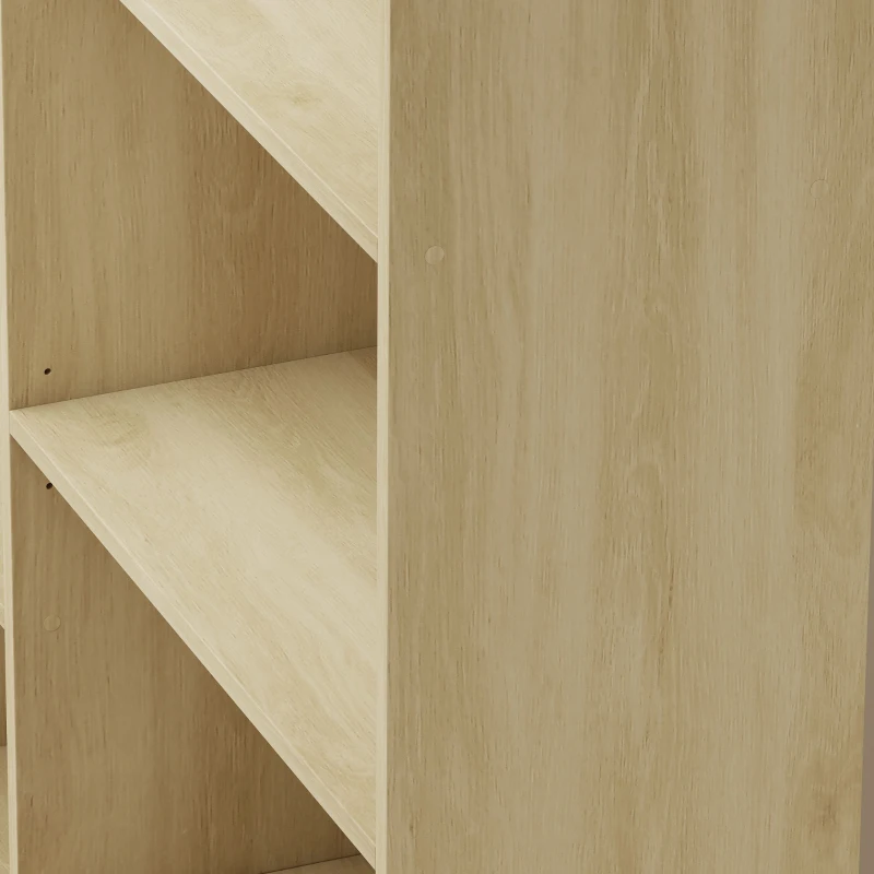 HOMCOM Bibliothèque 6 Niveaux, Étagère de Rangement avec 17 Compartiments et Étagères Réglables, 149 x 23,6 x 188 cm, Chêne