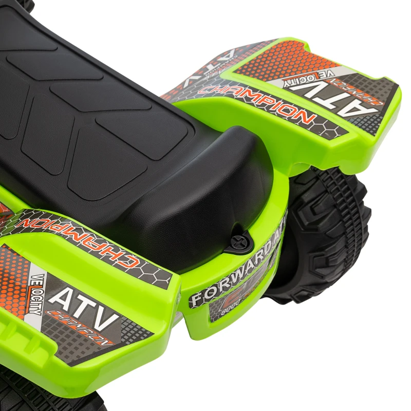 HOMCOM Quad Elettrico per Bambini 18-36 Mesi con Batteria Ricaricabile 6V e Fari, in Metallo e PP, 66x44x42 cm, Verde