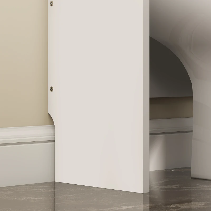 HOMCOM Dulap deasupra WC-ului cu 3 rafturi închise și un raft deschis, din lemn, 65x22x161 cm, alb