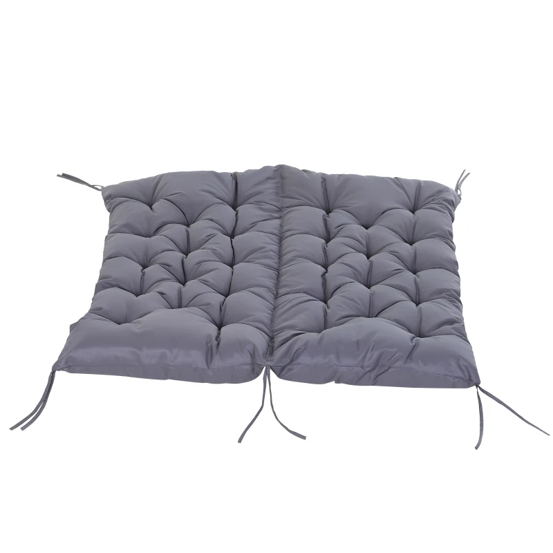 Outsunny Pernuță pentru Bancă de Grădină sau Leagăn de Grădină 132x110x10 cm cu 6 Curele de Fixare Gri Închis