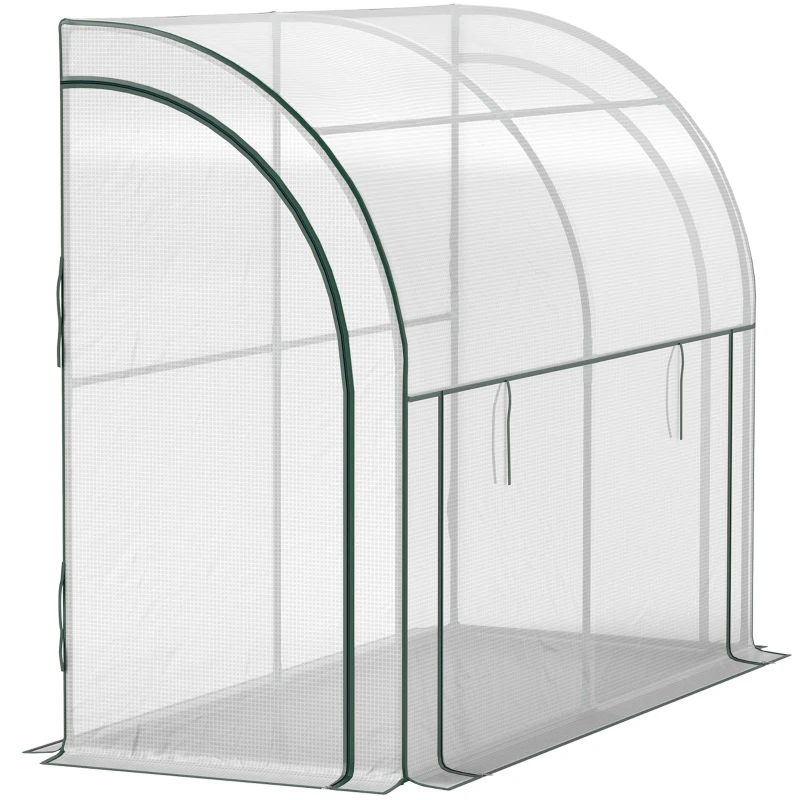 Outsunny Estufa Montada na Parede Casa de Cultivo Acessível Cobertura de Plástico 300x80x157 cm Branco