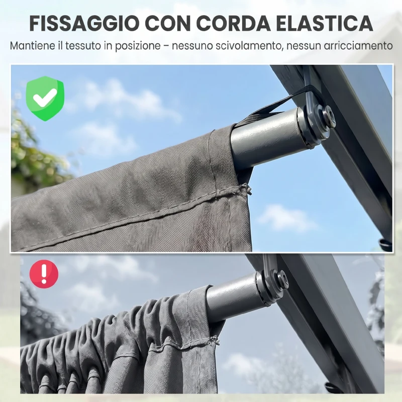 Outsunny Tettuccio di Ricambio per Gazebo 3x3 m con 10 Fori di Drenaggio, Grigio Chiaro