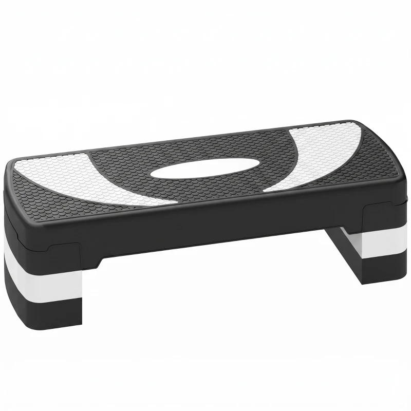 HOMCOM Step de Aeróbic, Step para Fitness Antideslizante con Altura Regulable 3 Niveles de 10/15/20 cm, Tabla Plataforma Stepper para Ejercicio en Casa Gimnasia, Carga 150 kg 80x31x20 cm, Gris