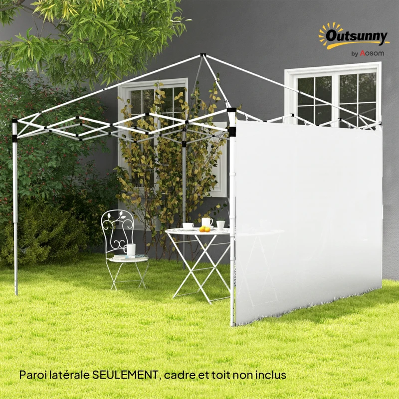 Outsunny Panneaux latéraux pour tonnelle panneaux de remplacement pour tonnelle 3 x 3 m ou 3 x 6 m, lot de 2, blanc