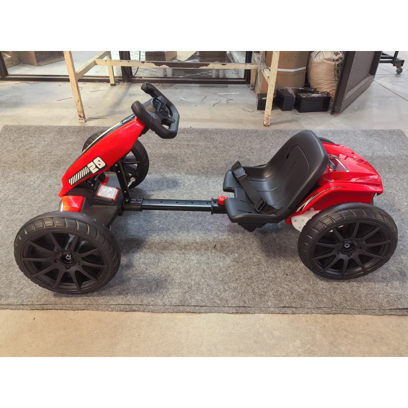 AIYAPLAY Go-Kart Électrique pour Enfants avec Double Moteur 12V, Rosso