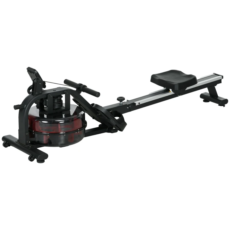 SPORTNOW Remador de água para apartamento remador de apartamento dobrável 6 níveis de resistência ecrã LCD multifuncional aço PC preto