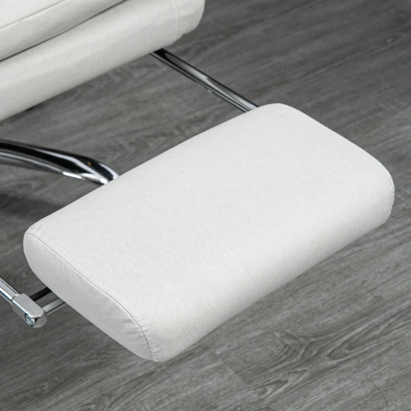 Vinsetto Cadeira de Escritório com Função de Massagem Aquecível Reclinável Couro Sintético 65x72x109-117 cm Branco Creme