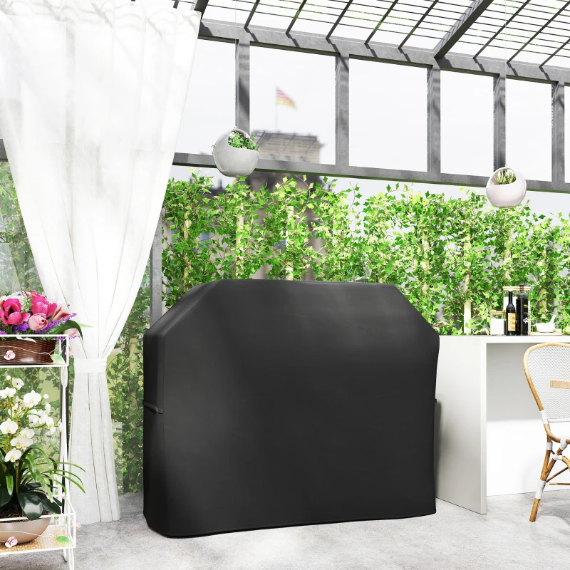 Outsunny Capa para Grelhador Proteção para Grelhador Lona Resistente às Intempéries 147x61x120 cm Preto