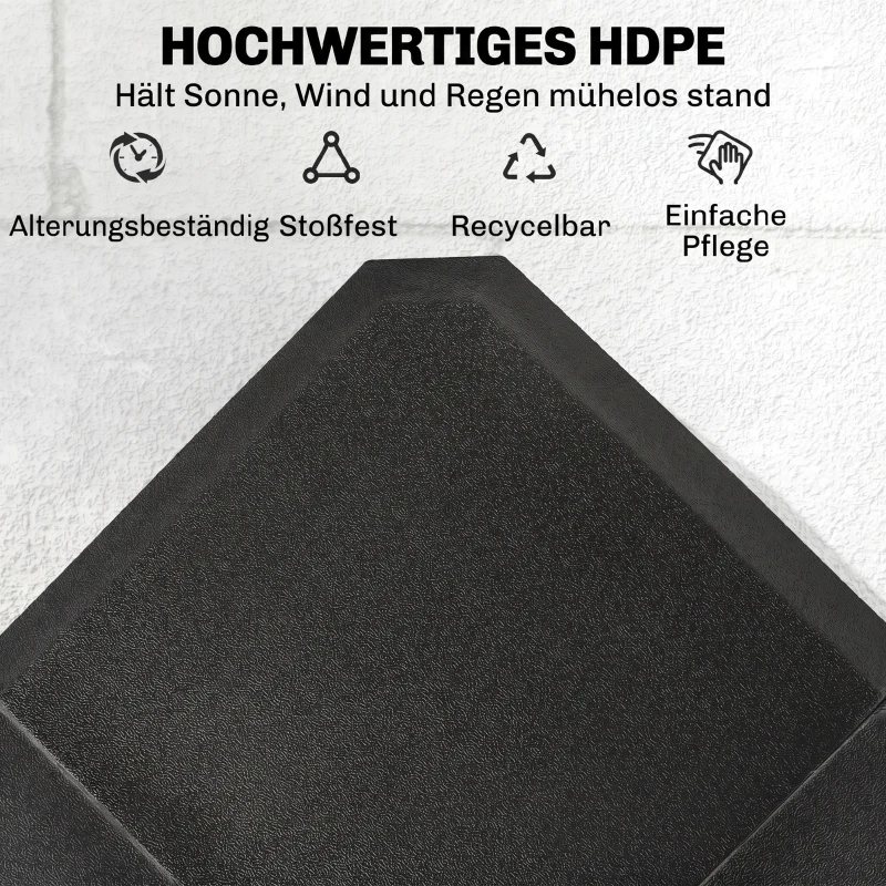 Outsunny Schirmgewicht, 4-tlg. Schirmständer, mit 80 kg Wasser oder 120 kg Sand befüllbar, HDPE, Schwarz, 100 x 100 x 9,5 cm