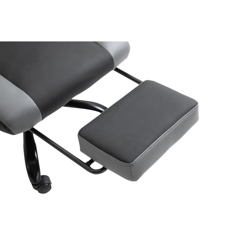 Vinsetto Cadeira Gamer Ergonômica Cadeira de Escritório para Secretária Cadeira Giratória Altura Ajustável Almofada Lombar Ajustável com Apoio de Pés 62x52x128 cm Preto
