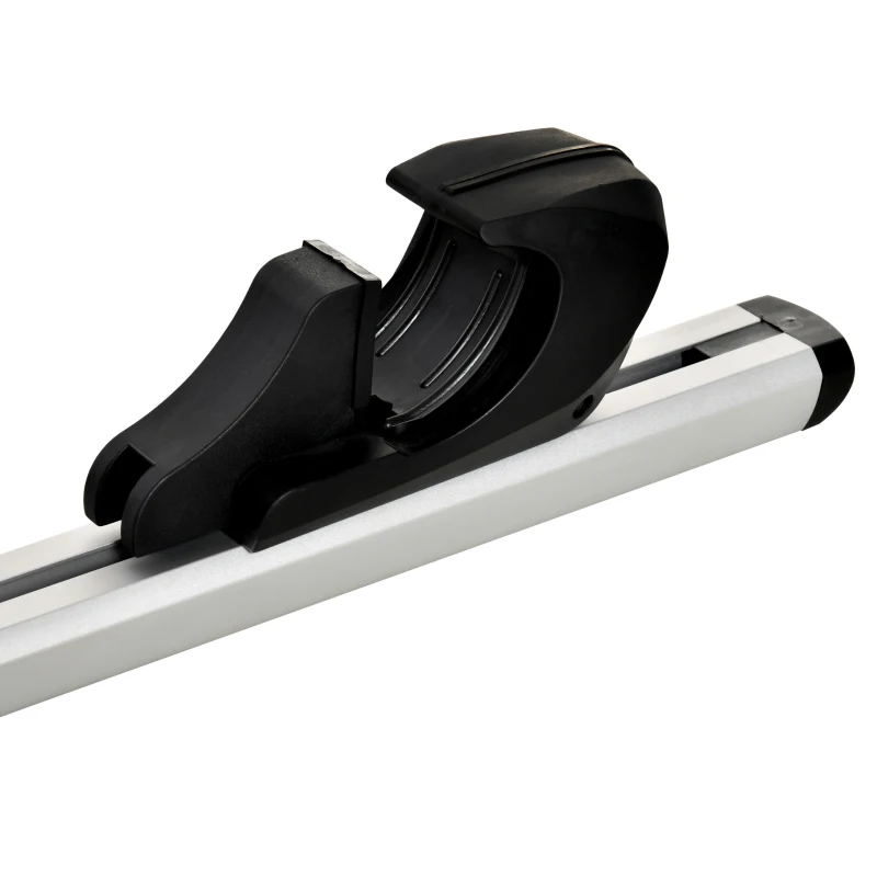 HOMCOM Barras de Techo Universales para Vehículos de Aluminio Bacas Portaequipajes Coche Automóvil Baca para Coche Universales con Cerradura Carga 75 kg 135 cm Plata