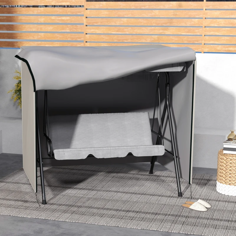 Outsunny Funda para Balancín de Jardín con Cremallera Cubierta para Muebles de Exterior 177x114x152 cm Gris
