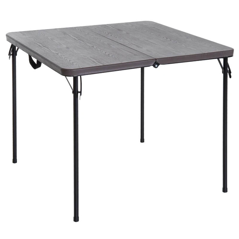 Outsunny Mesa de Camping Plegable y Portátil tipo Mesa Buffet Auxiliar Ligera y Multiusos con Asas PP 86x86x71.5cm (LxANxAL)
