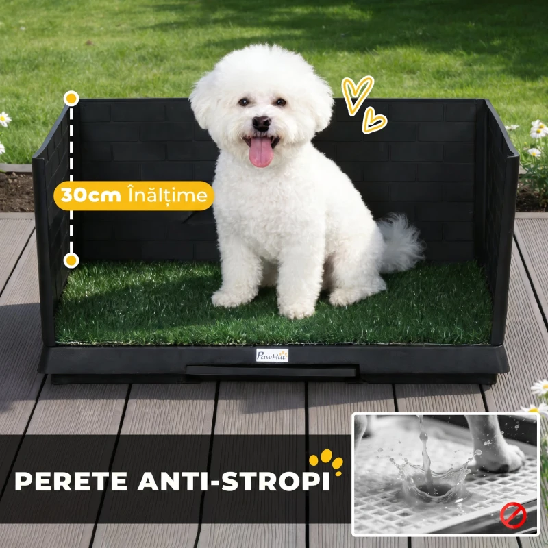 PawHut Toaletă pentru câini cu tavă detașabilă, 75 x 51 x 36,5 cm