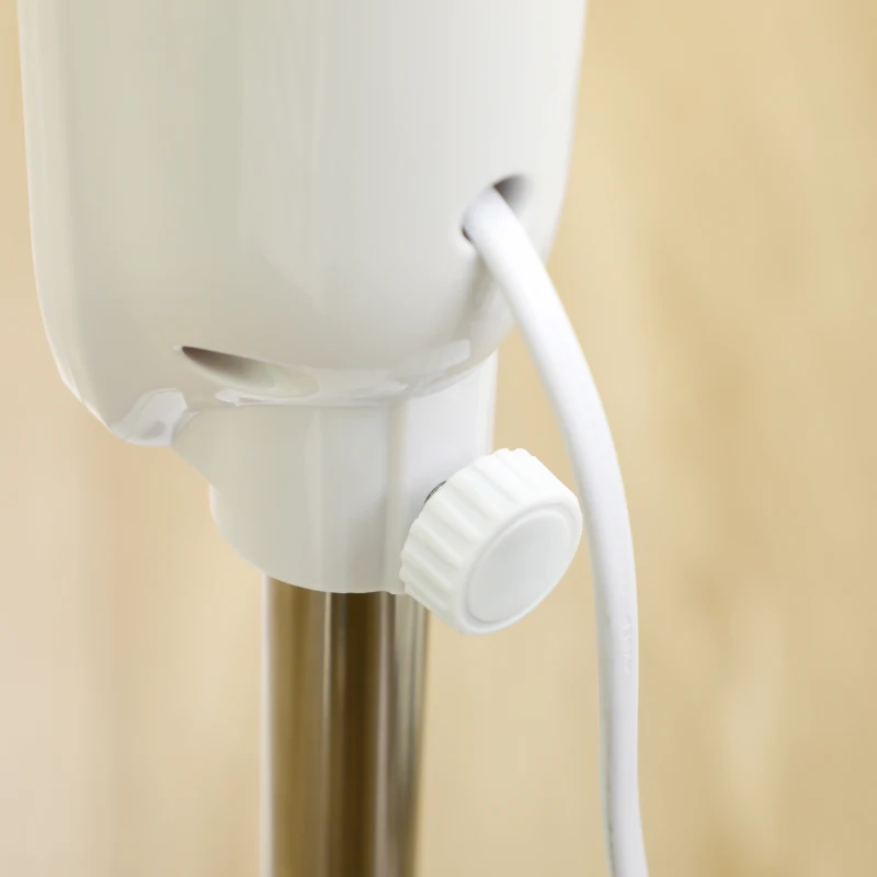 HOMCOM Standventilator Lüfter Fernbedienung Höhenverstellbar 3 Geschwindigkeitsstufen Metall, Weiß, Ø44,5 x H110-124 cm