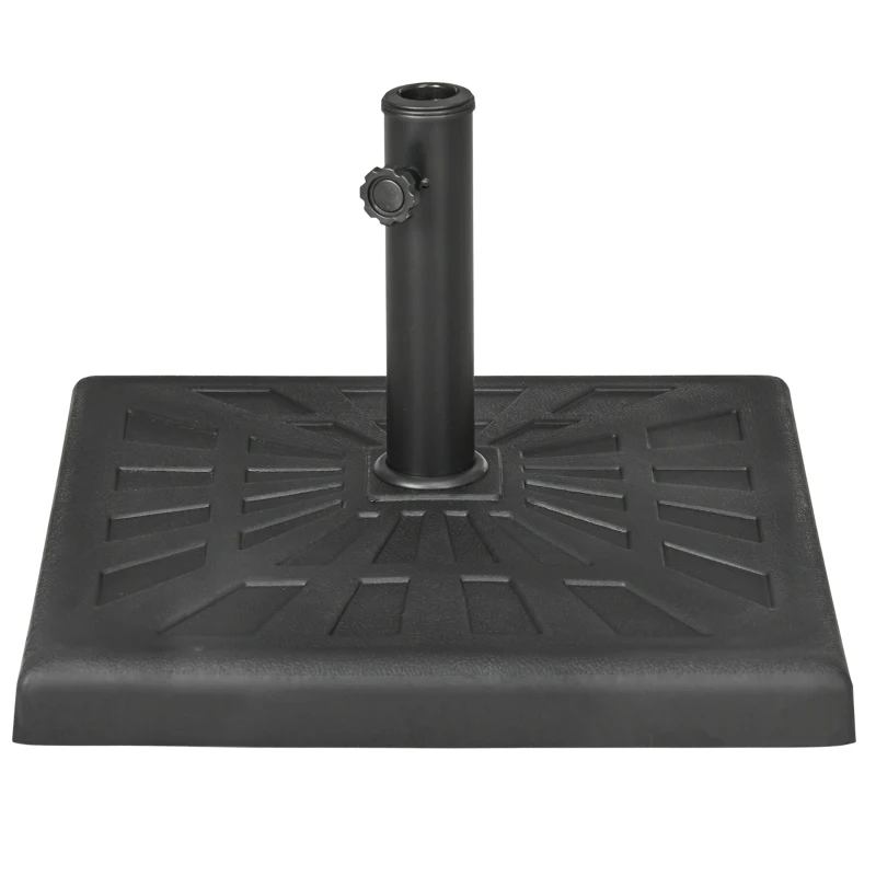 Outsunny Pied de Parasol 19 kg Carré en Polyrésine, pour Mâts de Ø 32/38/48 mm, 51x51x32cm, Noir