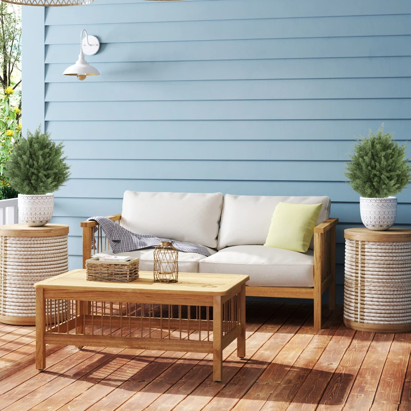 HOMCOM Conjunto de 2 Plantas Artificiais, Cipreste artificial resistente a UV com 387 folhas e estaca para solo, Ø40 x 60H cm, Verde