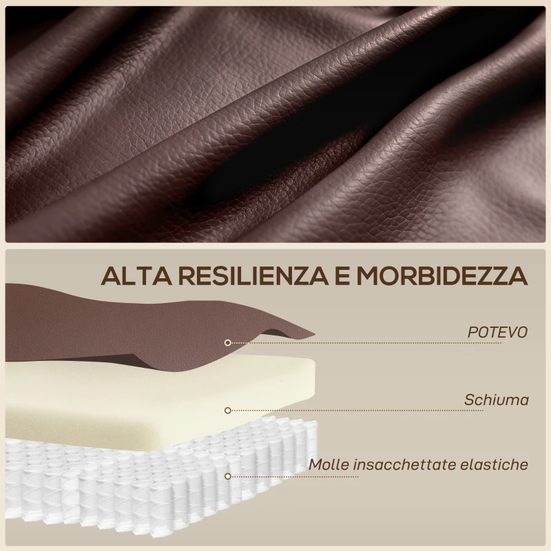HOMCOM Poltrona Relax Reclinabile con 8 Punti Massaggianti, Riscaldanti e Poggiapiedi, 87x97X100 cm, Marrone